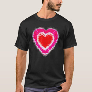 Toddler Kids Adults Red & Pink Heart Tie Dye Valen T-Shirt