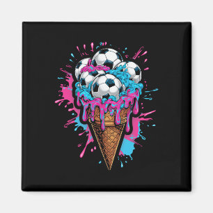 Toddler Kids Ice Cream Soccer Watercolor Art Sport Magnet