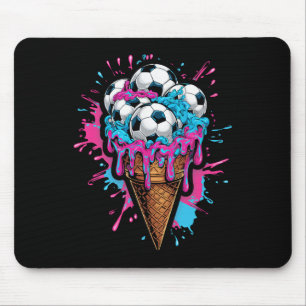 Toddler Kids Ice Cream Soccer Watercolor Art Sport Mouse Pad