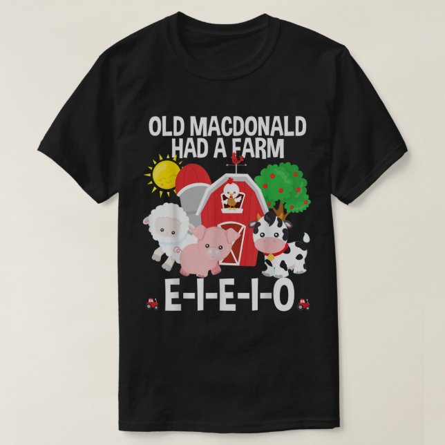 Toddler Kids Old MacDonald Had a Farm EIEIO Nurser T-Shirt (Design Front)