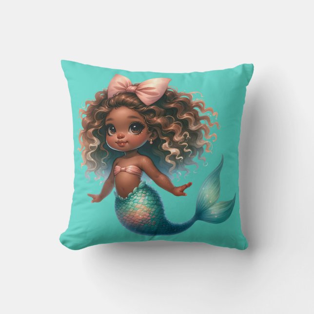 "Toddler Mermaid Delight" Cushion (Front)