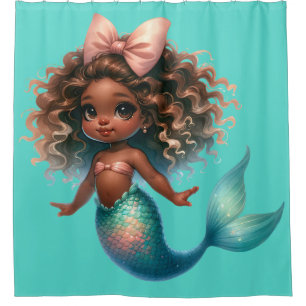"Toddler Mermaid Delight" Shower Curtain