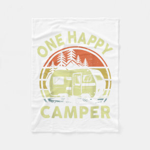 Toddler One Happy Camper Mum Dad Funny Rv Camping Fleece Blanket