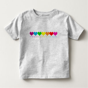 Toddler Pride Rainbow Hearts Love is Love T-Shirt