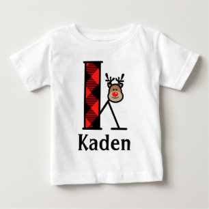 Toddler Reindeer Xmas Longsleeve Tshirt Initial c