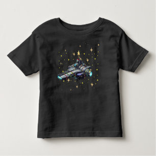 Toddler Spacecraft  i3 atlas Gold Stars Black  Toddler T-Shirt