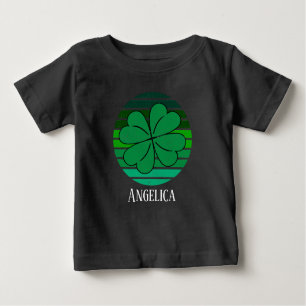 Toddler St. Patrick's Day Name 4 Leaf Clover Retro Baby T-Shirt