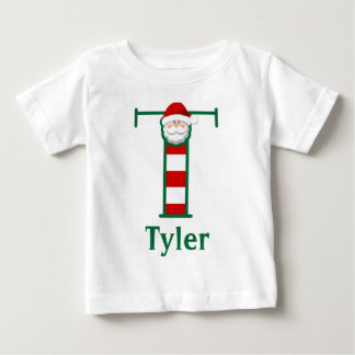 Toddler Striped Santa Longsleeve Shirt monogram T