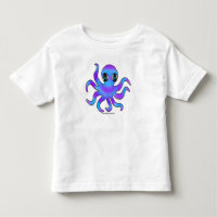 Toddler T-Shirt - Blue Violet Octopus (w)