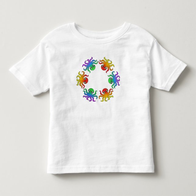 Toddler T-Shirt - Gradient Octopus (white) (Front)