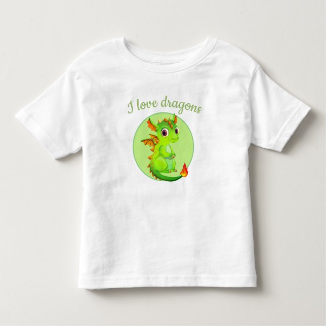 Toddler T-Shirt-Green Dragon Toddler T-Shirt (Front)