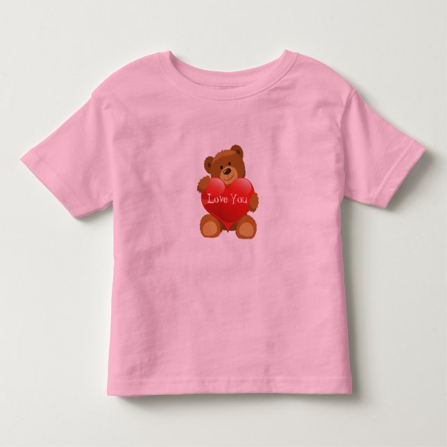 Toddler T-Shirt-Valentine Teddy Bear Toddler T-Shirt (Front)