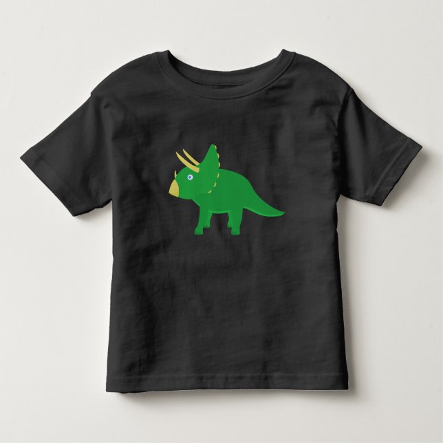 Toddler T-Shirt with a cartoon Triceratops (Front)