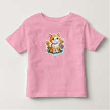 Toddler T-shirt with a Cute Cat