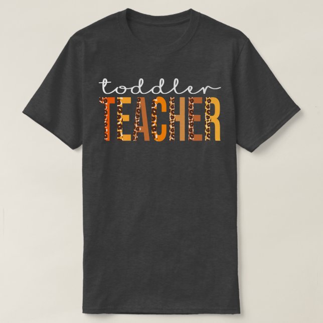 Toddler Teacher leopard Squad Cute Fall Autumn Tha T-Shirt (Design Front)