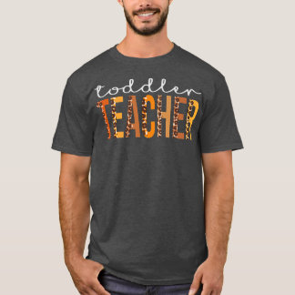 Toddler Teacher leopard Squad Cute Fall Autumn Tha T-Shirt