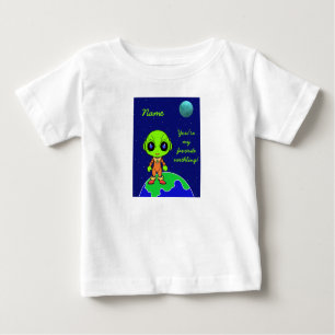 Toddler tee shirt with alien and moon by Jo Images