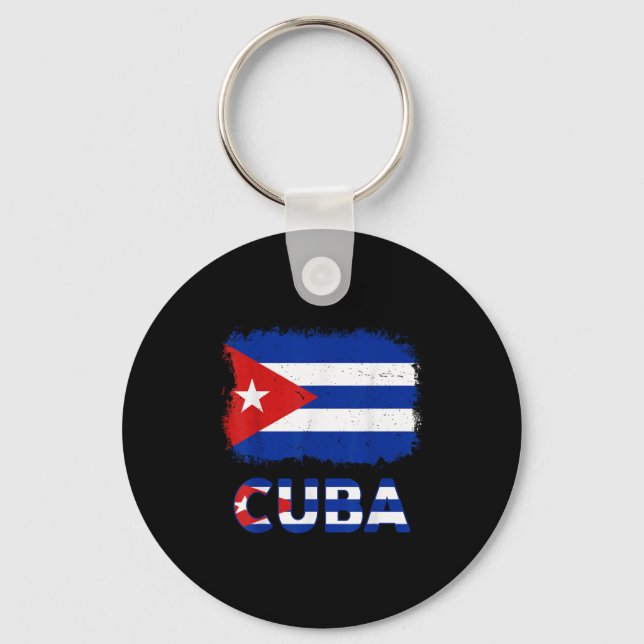 Toddler White Cuban La Cubanita Cuba Flag Hispanic Key Ring (Front)