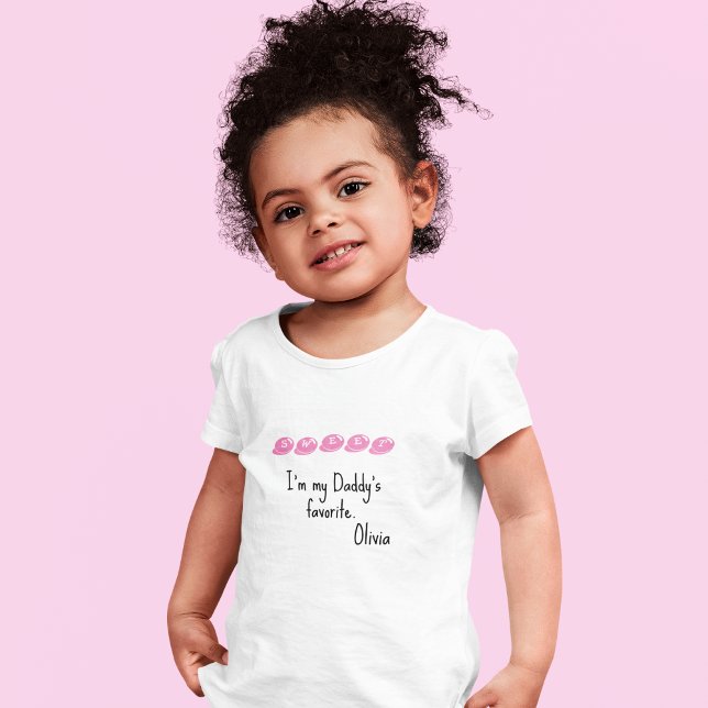 Toddlers 2T - 5/6T Basic T-Shirt Pink Candy Font (Creator Uploaded)