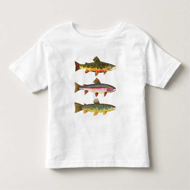 Toddler's 3 Fly Fishing for Trout Toddler T-Shirt (Front)
