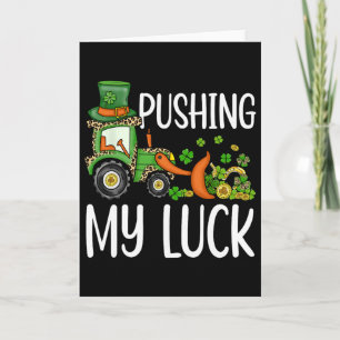 Toddlers Boys Kids Pushing My Luck Tractor St Patr Card