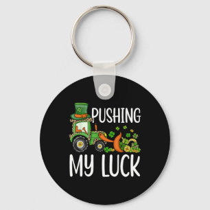 Toddlers Boys Kids Pushing My Luck Tractor St Patr Key Ring