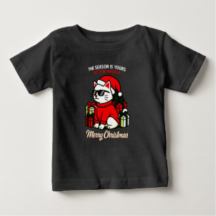 Toddler's Cool Cat Christmas funny holiday Baby T-Shirt