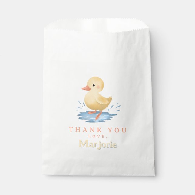 Toddlers Cute Farm Duck Birthday Favor Favour Bag (Front)