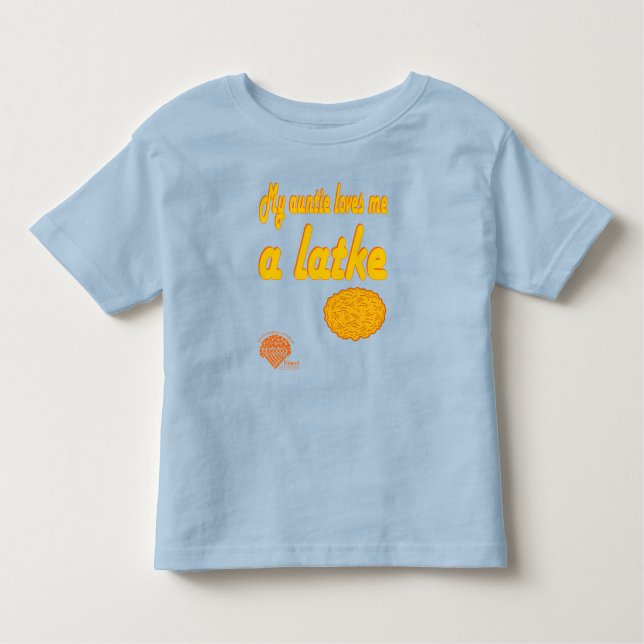 Toddlers' Hanukkah Shirt - Auntie loves me a latke (Front)