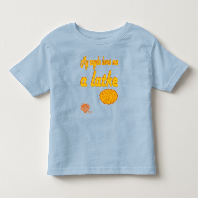 Toddlers' Hanukkah Shirt - "Zayde loves me a latke (Front)