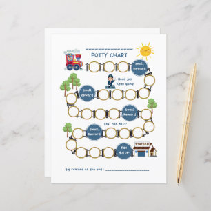 Toddlers Paper Sheet Potty Chart with Train
