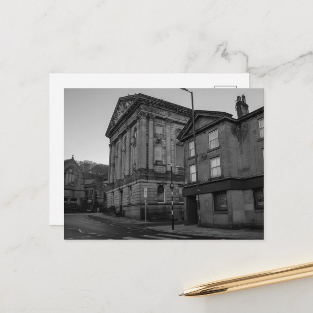 Todmorden Town Hall Postcard (Front/Back In Situ)