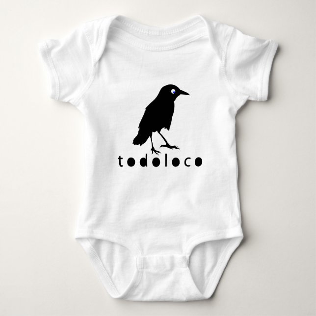 Todoloco Crow Baby Bodysuit (Front)