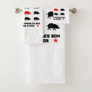 Todos los animales son iguales 2 bath towel set