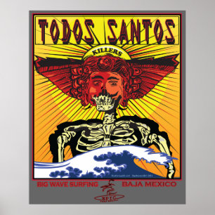 TODOS SANTOS BAJA MEXICO SURFBREAK SURFING POSTER