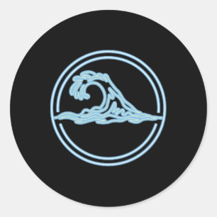 Todos Santos Big Wave Surf Club, Surfing Graphic Classic Round Sticker