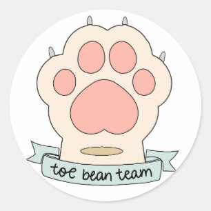 toe bean team classic round sticker