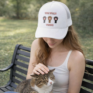 Toe Bean Tribe Funny Kitty Cat Paws Pink Trucker Hat