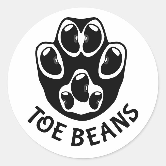 Toe Beans - Black Beans Classic Round Sticker (Front)