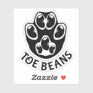 Toe Beans - Black Beans Custom-Cut Vinyl Stickers