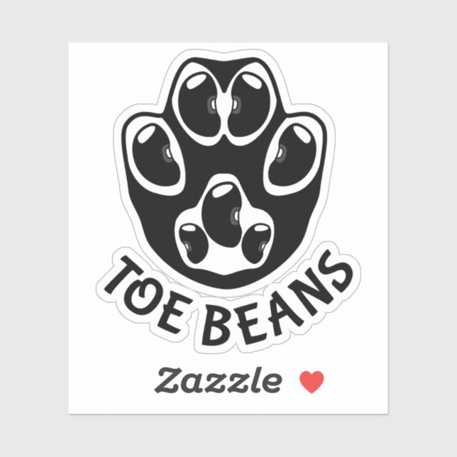 Toe Beans - Black Beans Custom-Cut Vinyl Stickers (Sheet)