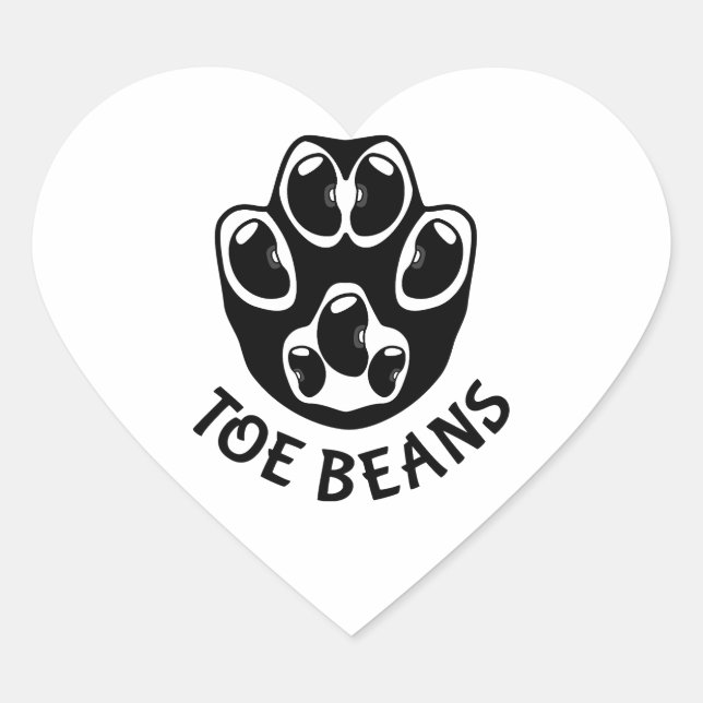 Toe Beans - Black Beans Heart Sticker (Front)