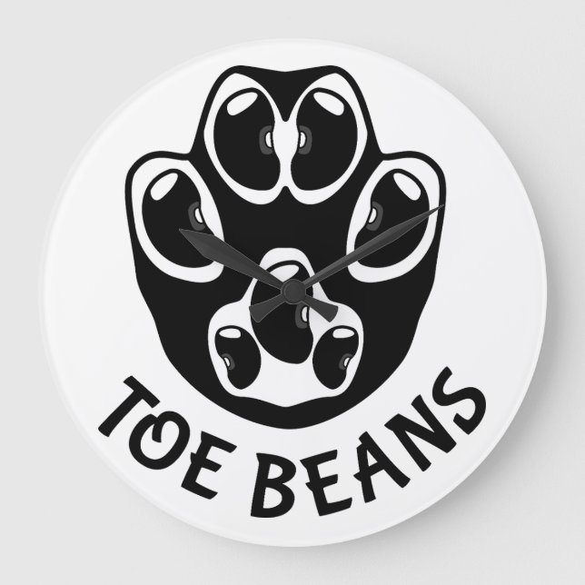 Toe Beans - Black Beans Large Clock (Front)