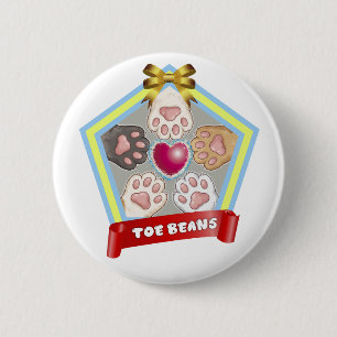 TOE BEANS -kitty paw pads- 6 Cm Round Badge