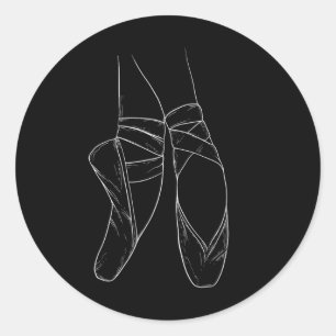 Toe Dancing - Female Ballet Dancer Ballerina Point Classic Round Sticker