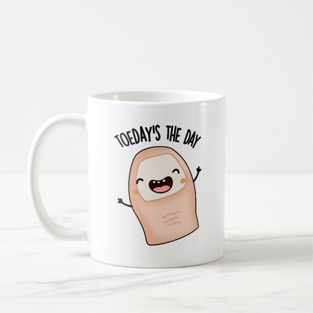 Toe-day's The Day Funny Toe Pun  Coffee Mug (Left)