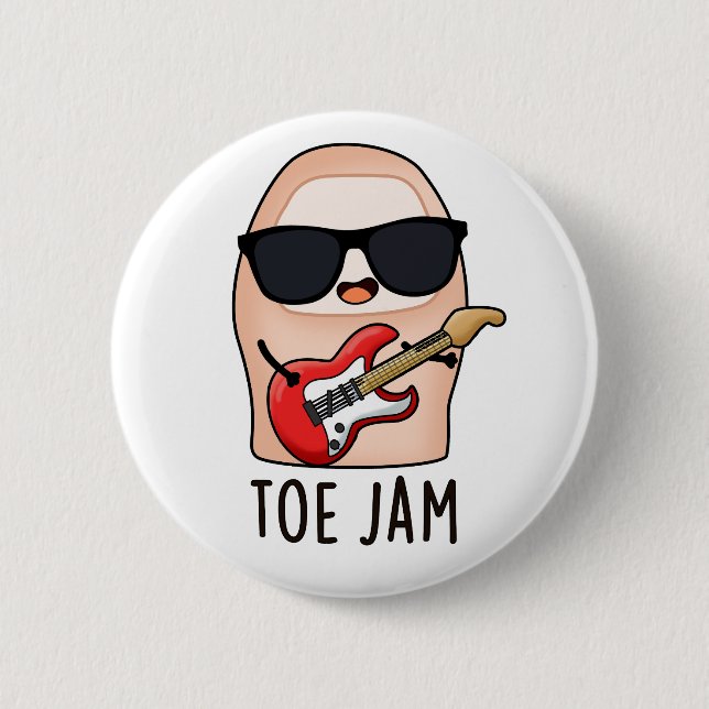 Toe Jam Funny Big Toe Music Pun   6 Cm Round Badge (Front)