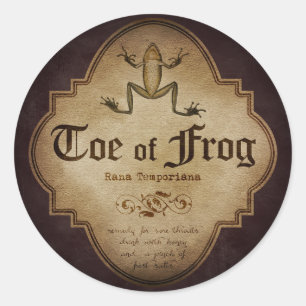 Toe of Frog Apothecary Classic Round Sticker