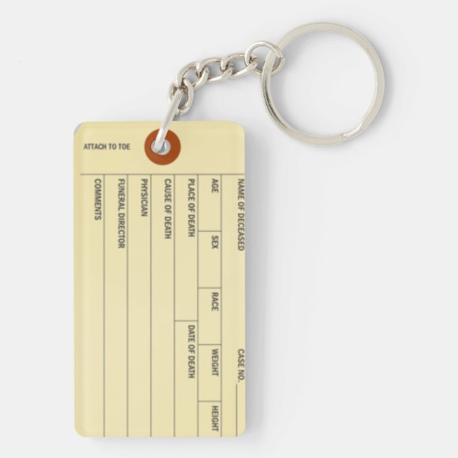 Toe Tag Key Chain (Back)