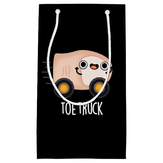 Toe Truck Funny Anatomy Body Parts Pun Dark BG Small Gift Bag (Front)